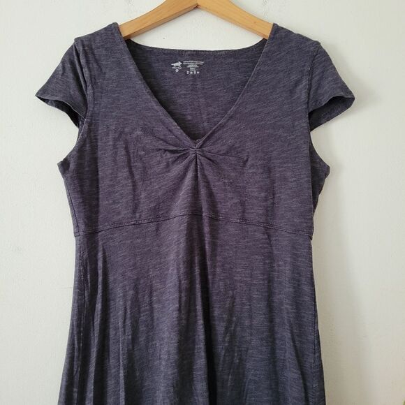 Horny Toad Short V-Neck Dress Grey M Organic Cotton Blend - Picture 2 of 5